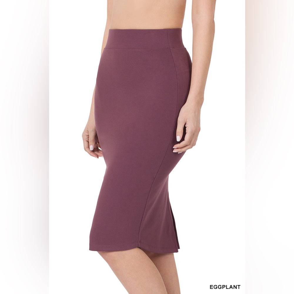 🆕 ZENANA BUTTERY SOFT FABRIC BASIC KNEE SKIRT